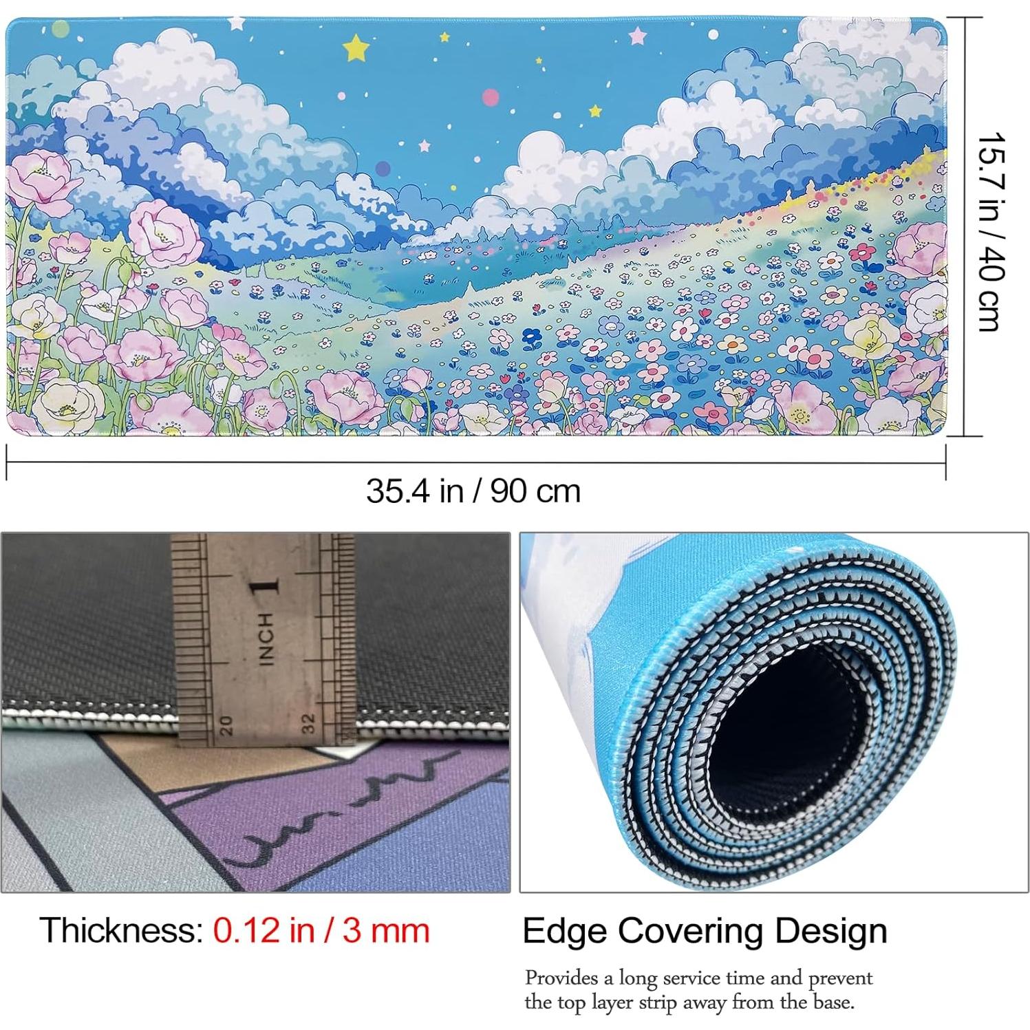 Alfombrilla de Ratón Gaming WSLUCKO Grande 90x40cm Azul