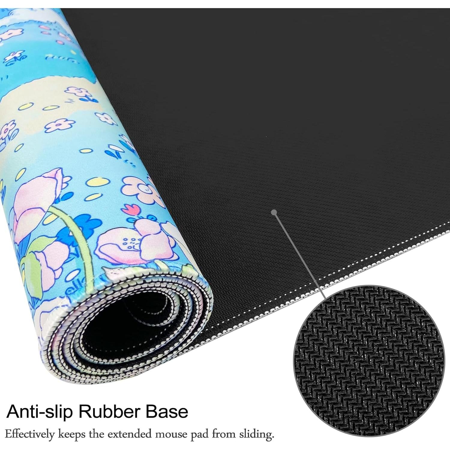 Alfombrilla de Ratón Gaming WSLUCKO Grande 90x40cm Azul