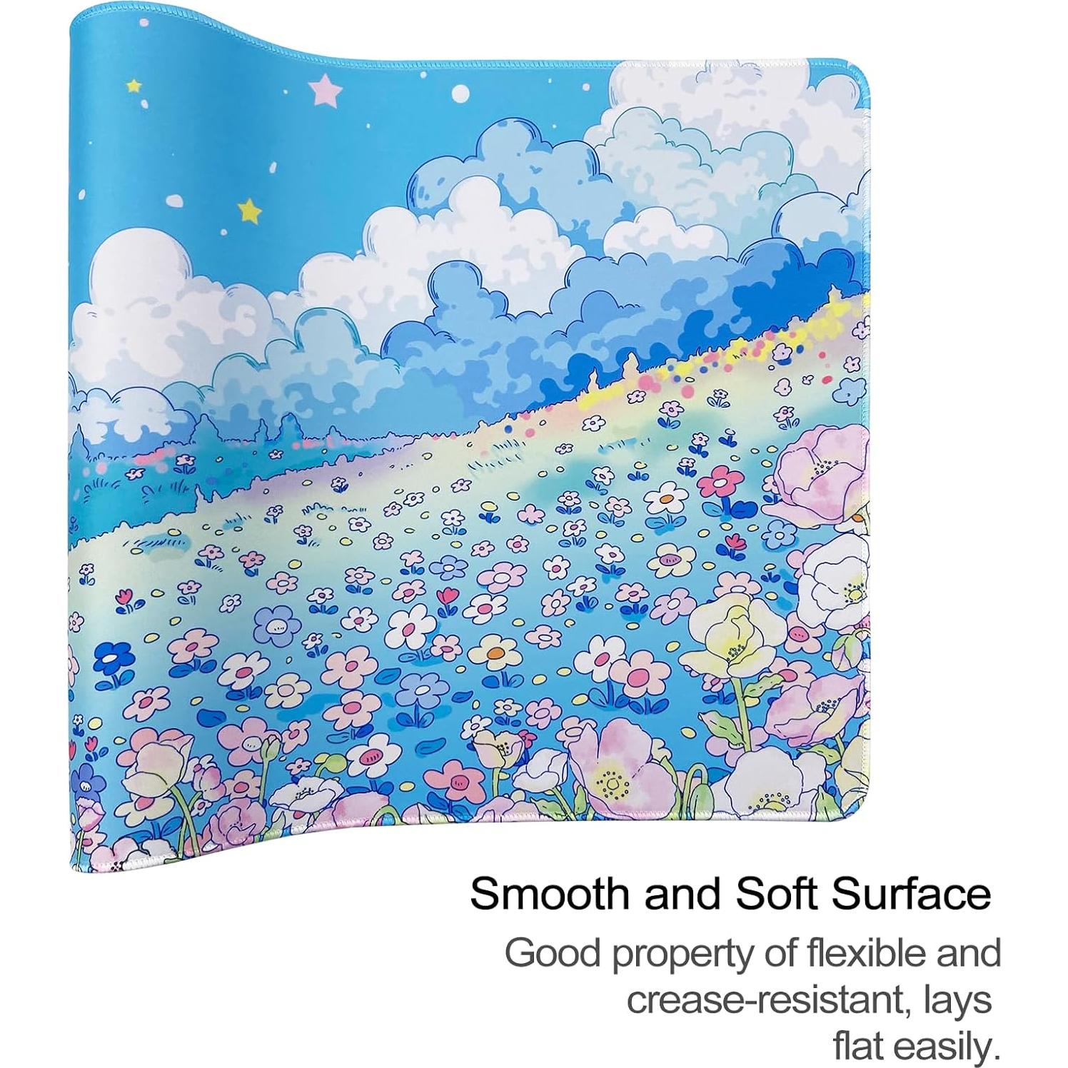 Alfombrilla de Ratón Gaming WSLUCKO Grande 90x40cm Azul