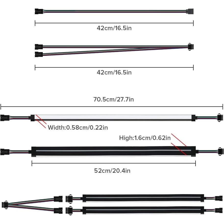 Tira LED RGB 50cm BTF-LIGHTING 12V 4PIN para PC