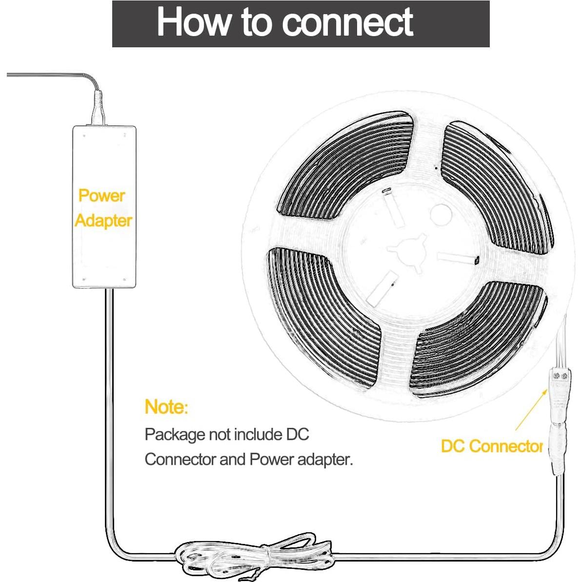 Tira de Luz LED COB 24V 5mm Blanca Cálida 3000K 5m 2000 LEDs