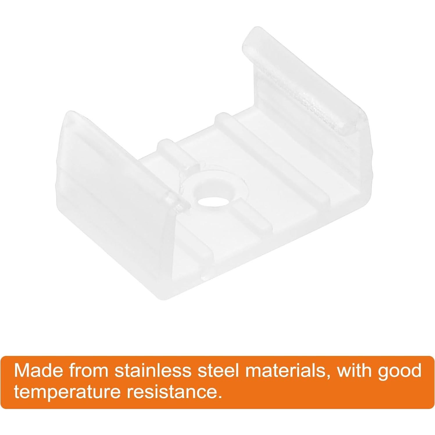 Clips de Montaje LED Neon MECCANIXITY Translúcido 50 Pzas