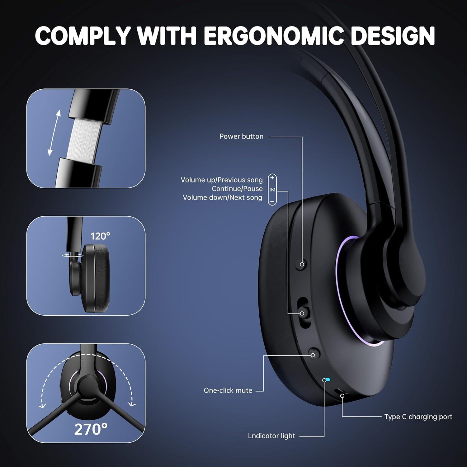 Auricular Inalámbrico Masajoy Spark 03 Bluetooth V5.3 con Micrófono