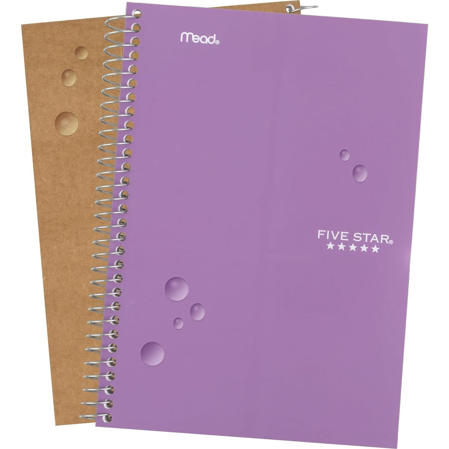 Cuaderno Espiral 2 Materias Five Star Púrpura 80 Hojas