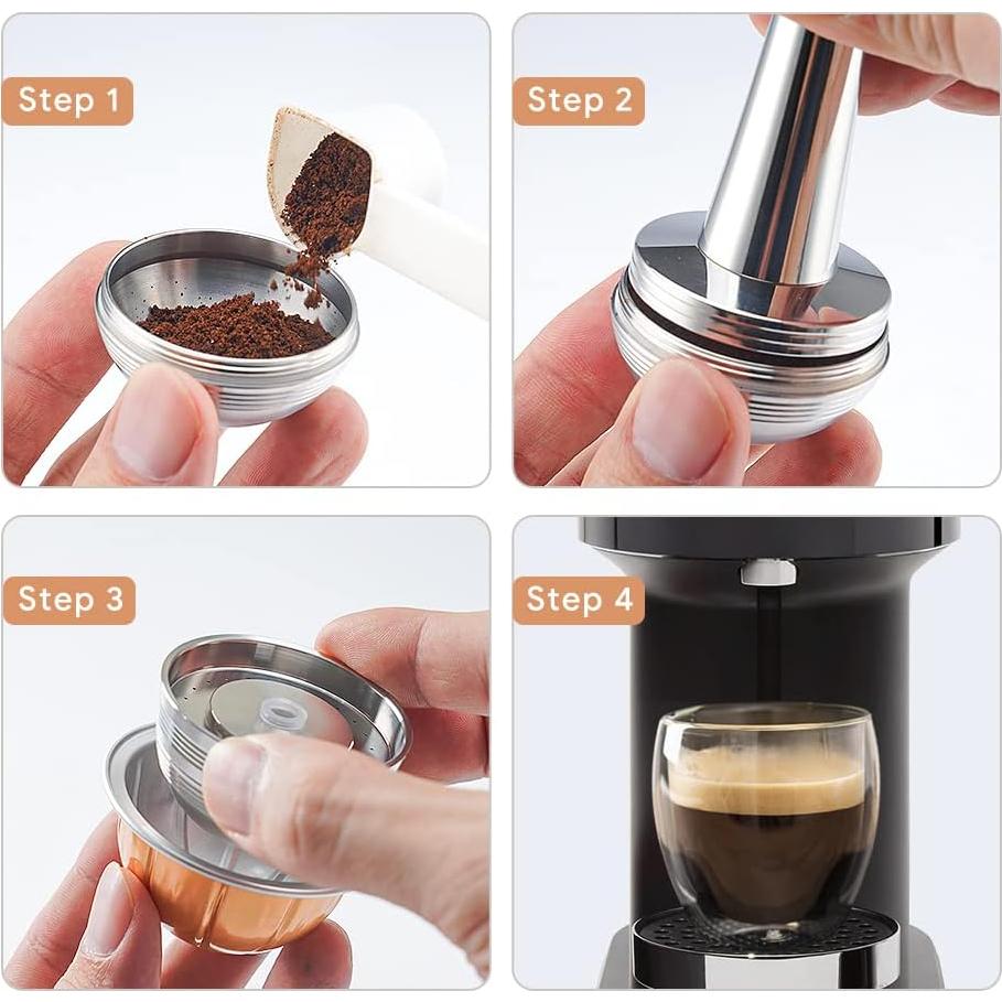 Cápsulas Reutilizables BENFUCHEN para Nespresso Vertuo Next 80/150/230ml