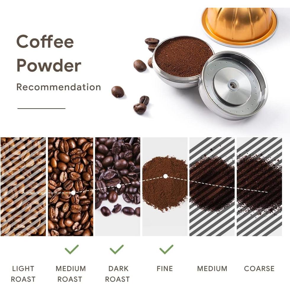 Cápsulas Reutilizables BENFUCHEN para Nespresso Vertuo Next 80/150/230ml