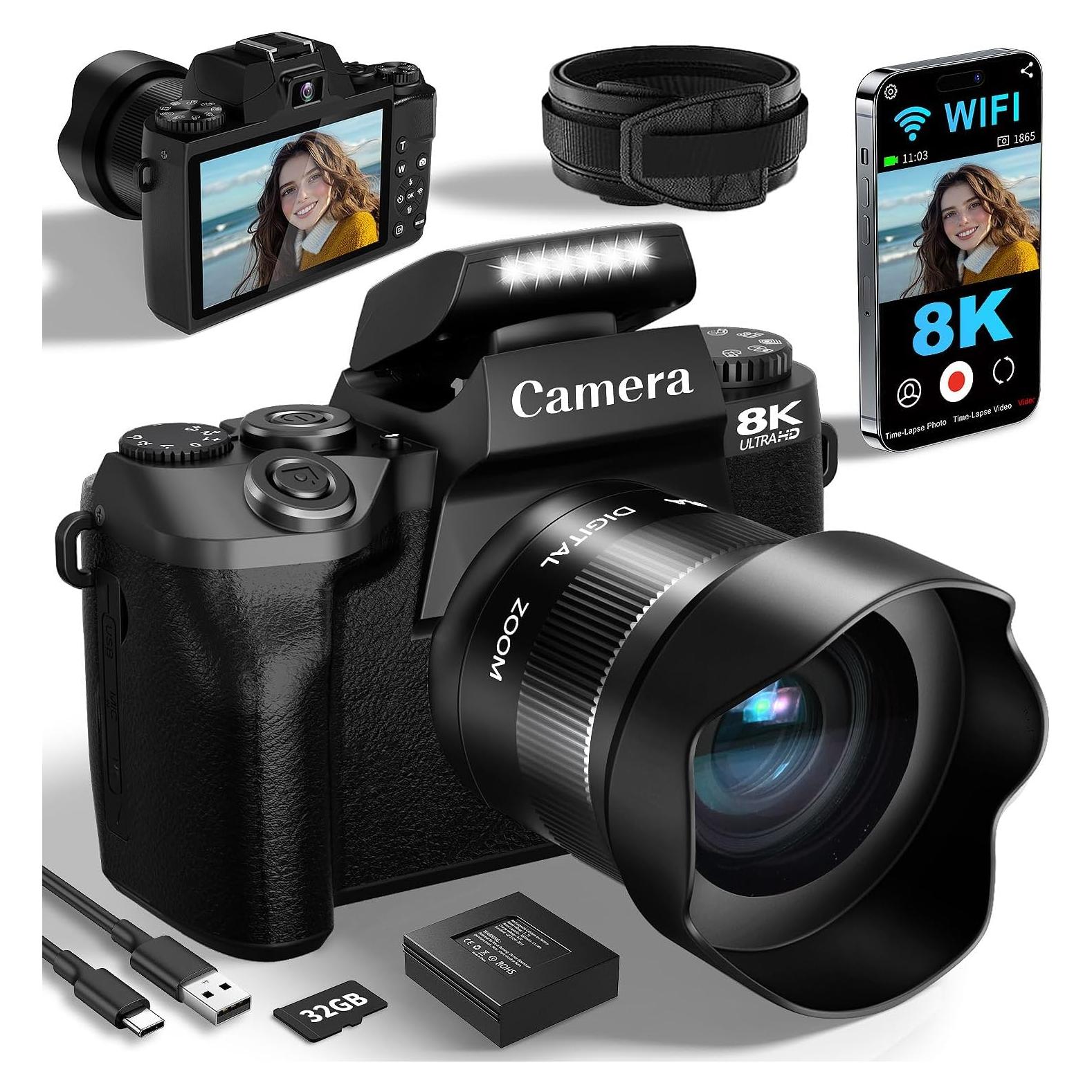 Cámara Digital 8K FARCODLE W05-8K-1 64MP WiFi Pantalla 4"