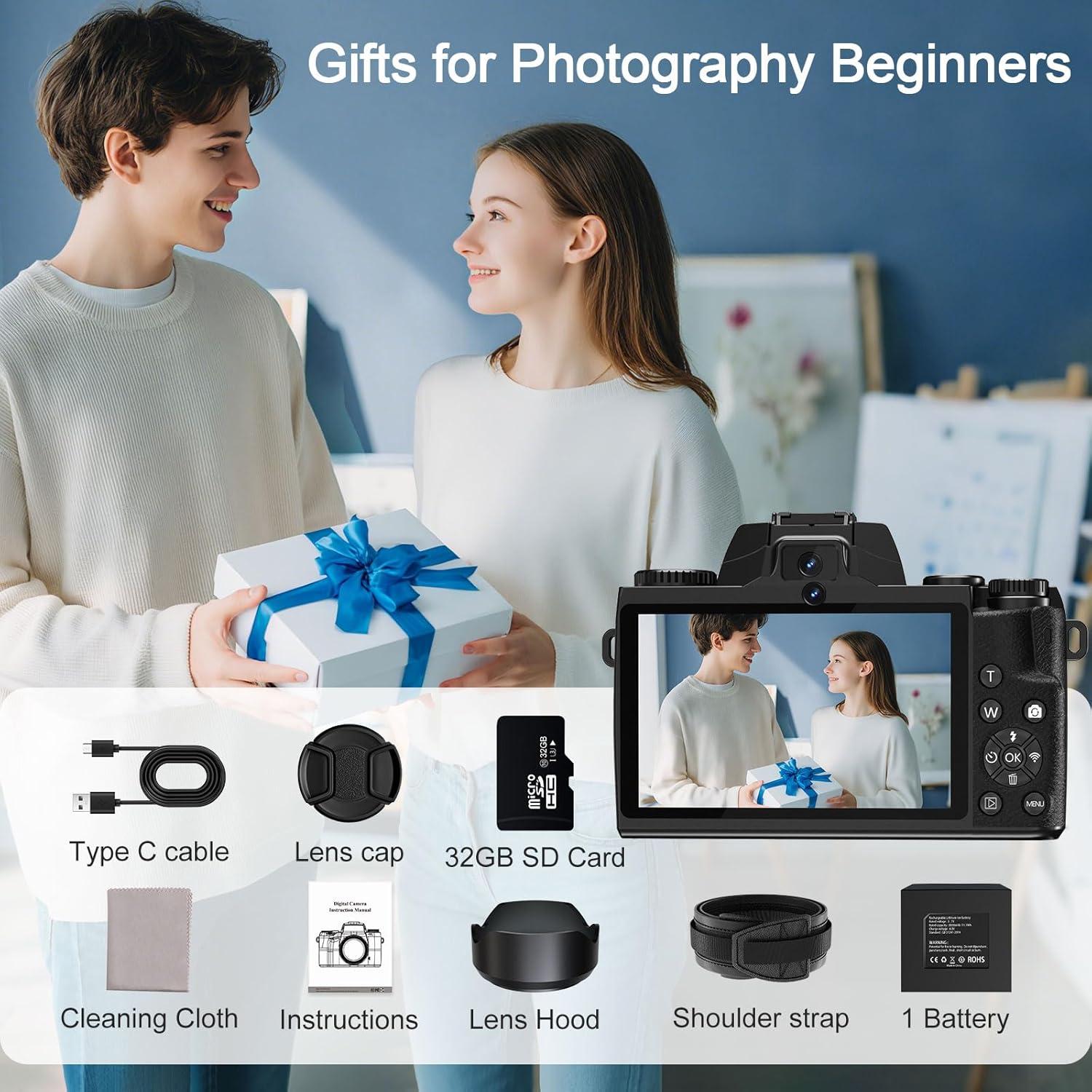 Cámara Digital 8K FARCODLE W05-8K-1 64MP WiFi Pantalla 4"