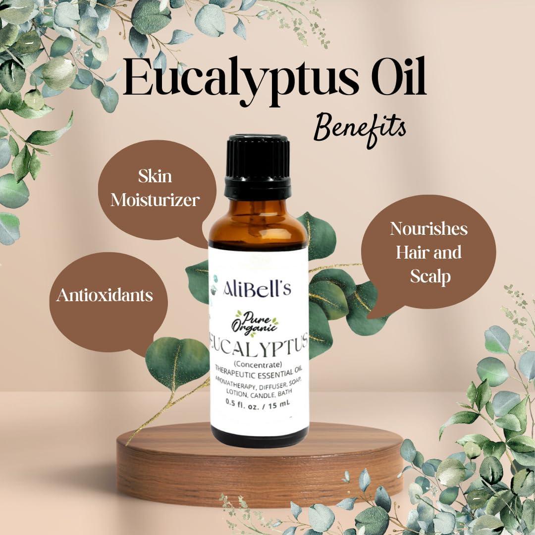Aceite Esencial de Eucalipto AliBell 15 ml Orgánico para Difusor