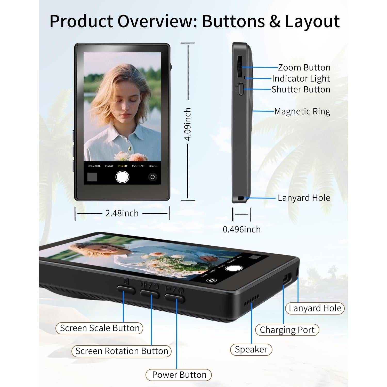 Monitor de Vlog Inalámbrico JXJXQU 1080P HD para iPhone