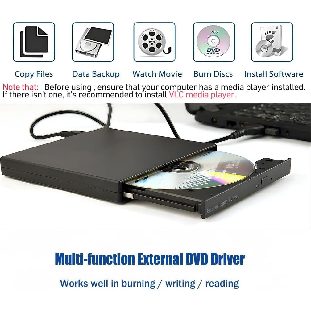 Unidad Externa de CD/DVD Gingo Slim DVDRW USB 2.0