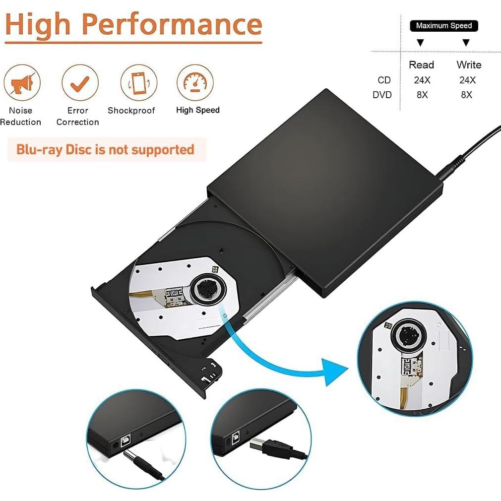 Unidad Externa de CD/DVD Gingo Slim DVDRW USB 2.0