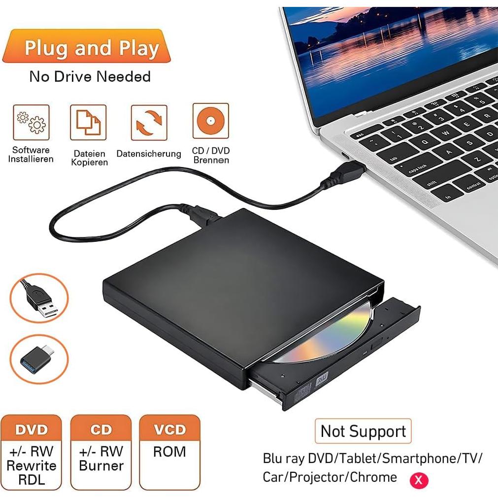 Unidad Externa de CD/DVD Gingo Slim DVDRW USB 2.0
