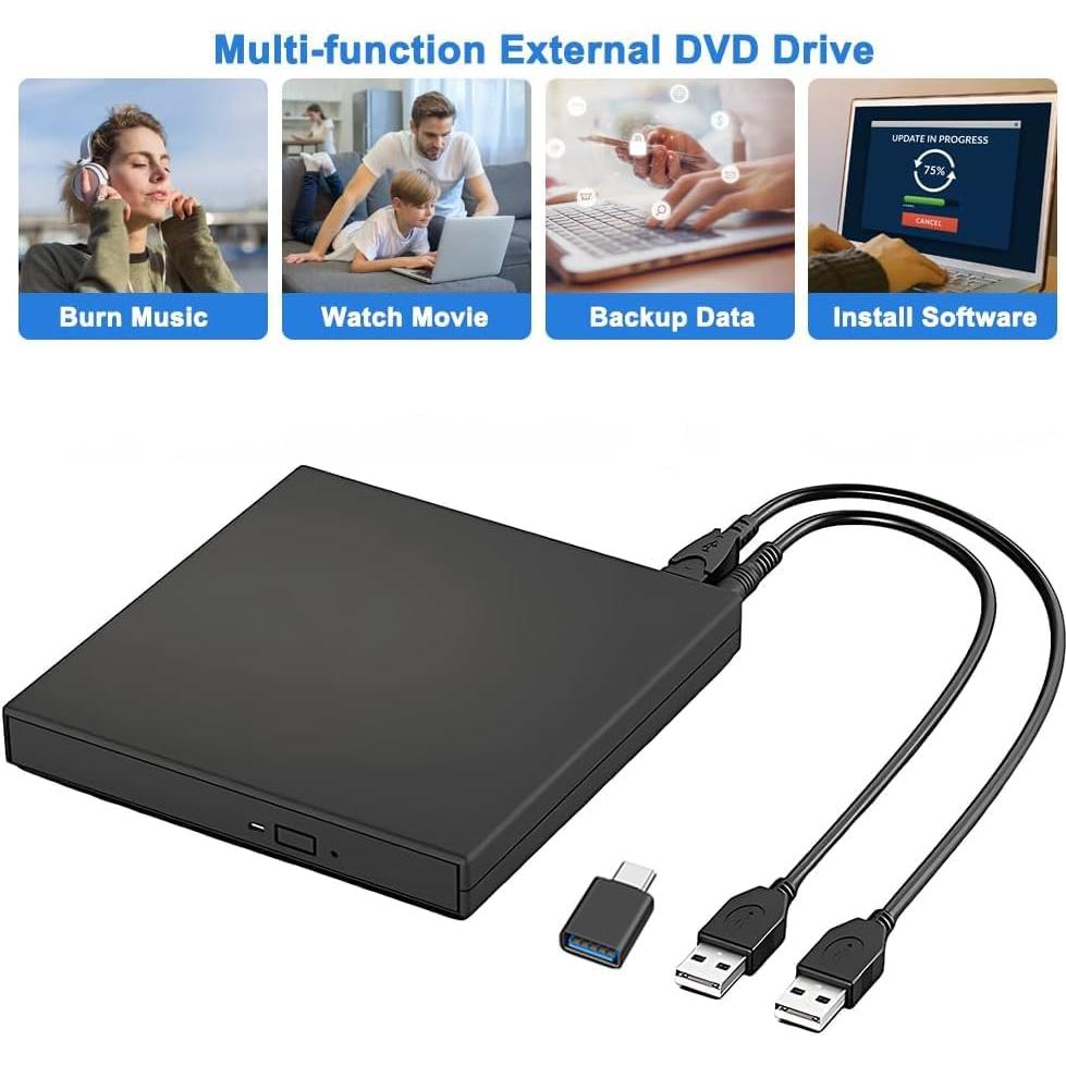 Unidad Externa de CD/DVD Gingo Slim DVDRW USB 2.0