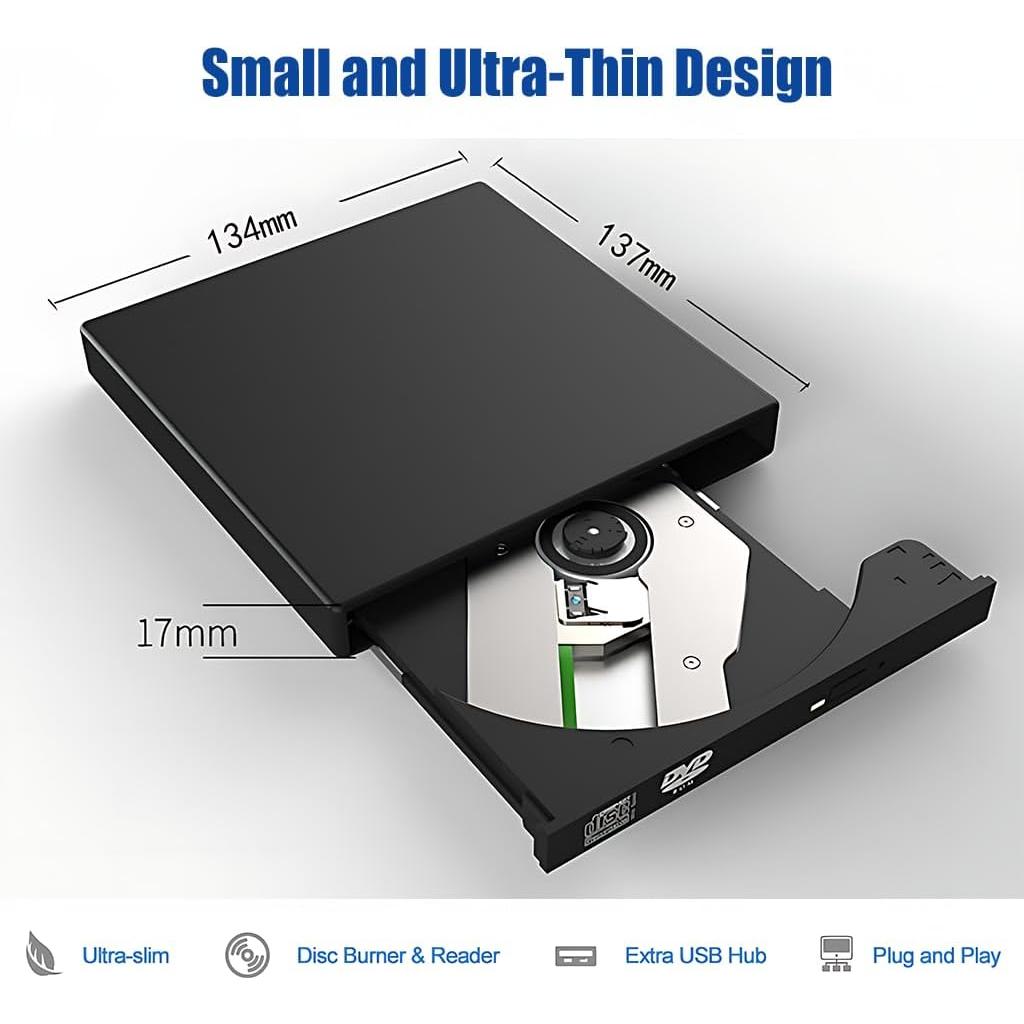Unidad Externa de CD/DVD Gingo Slim DVDRW USB 2.0
