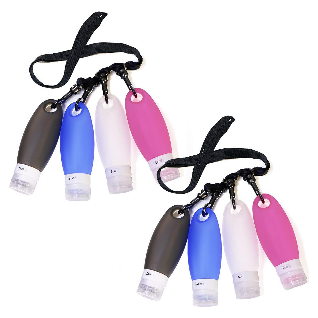 Botellas Reutilizables de Silicona SANTREST 3.3oz Aprobadas por TSA