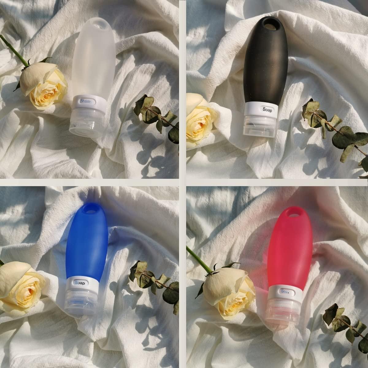 Botellas Reutilizables de Silicona SANTREST 3.3oz Aprobadas por TSA