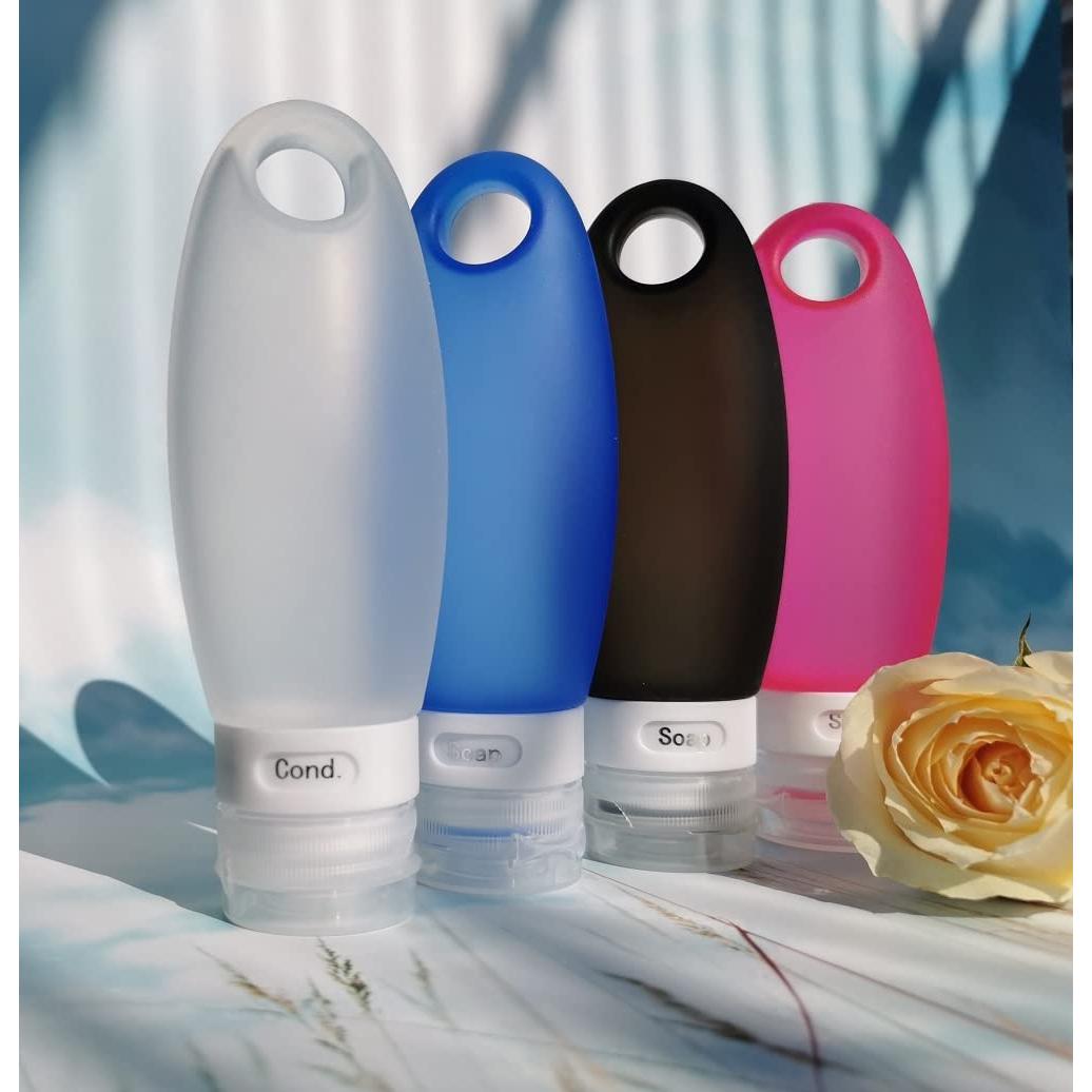 Botellas Reutilizables de Silicona SANTREST 3.3oz Aprobadas por TSA