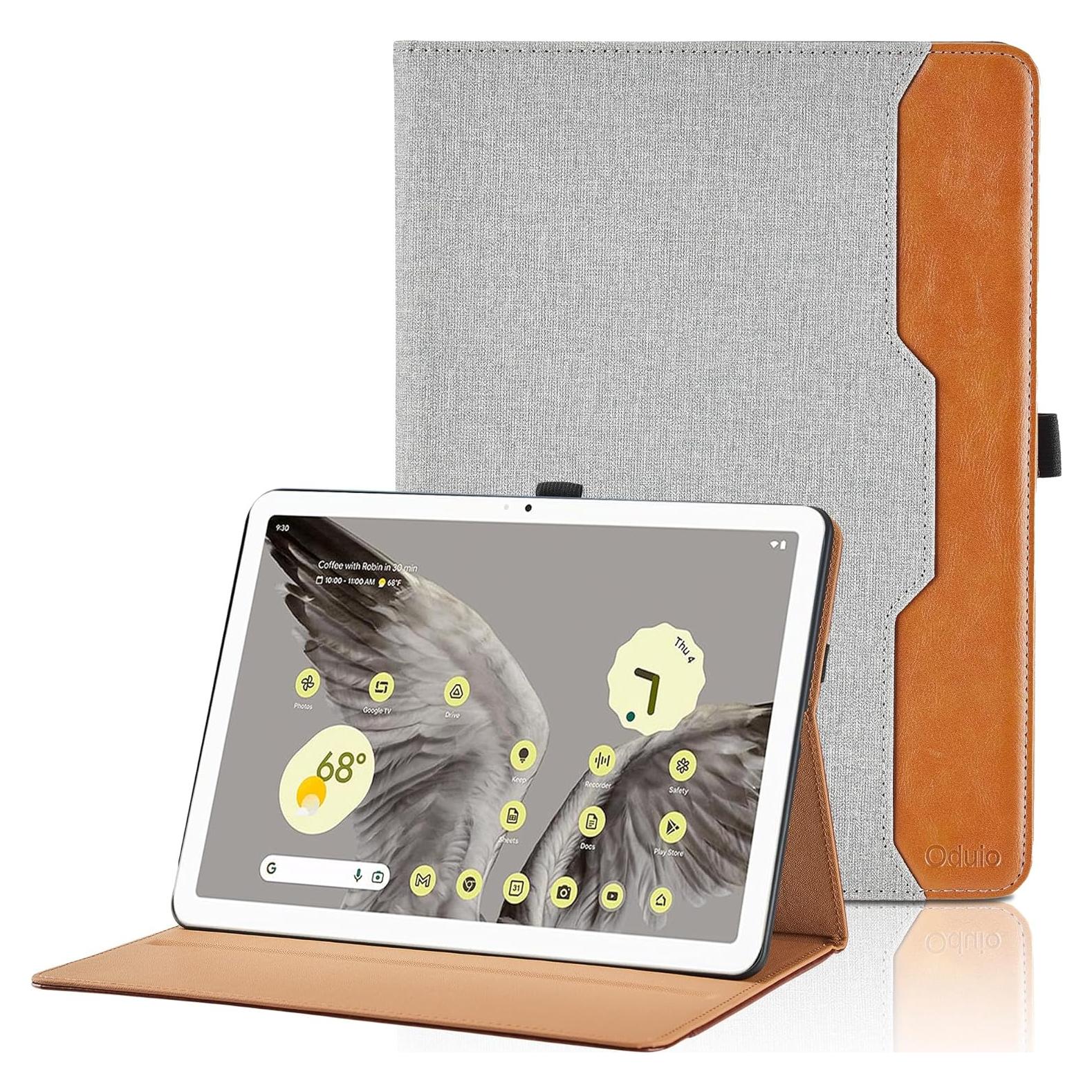 Funda de cuero PU para Google Pixel Tablet 2023 - Gris