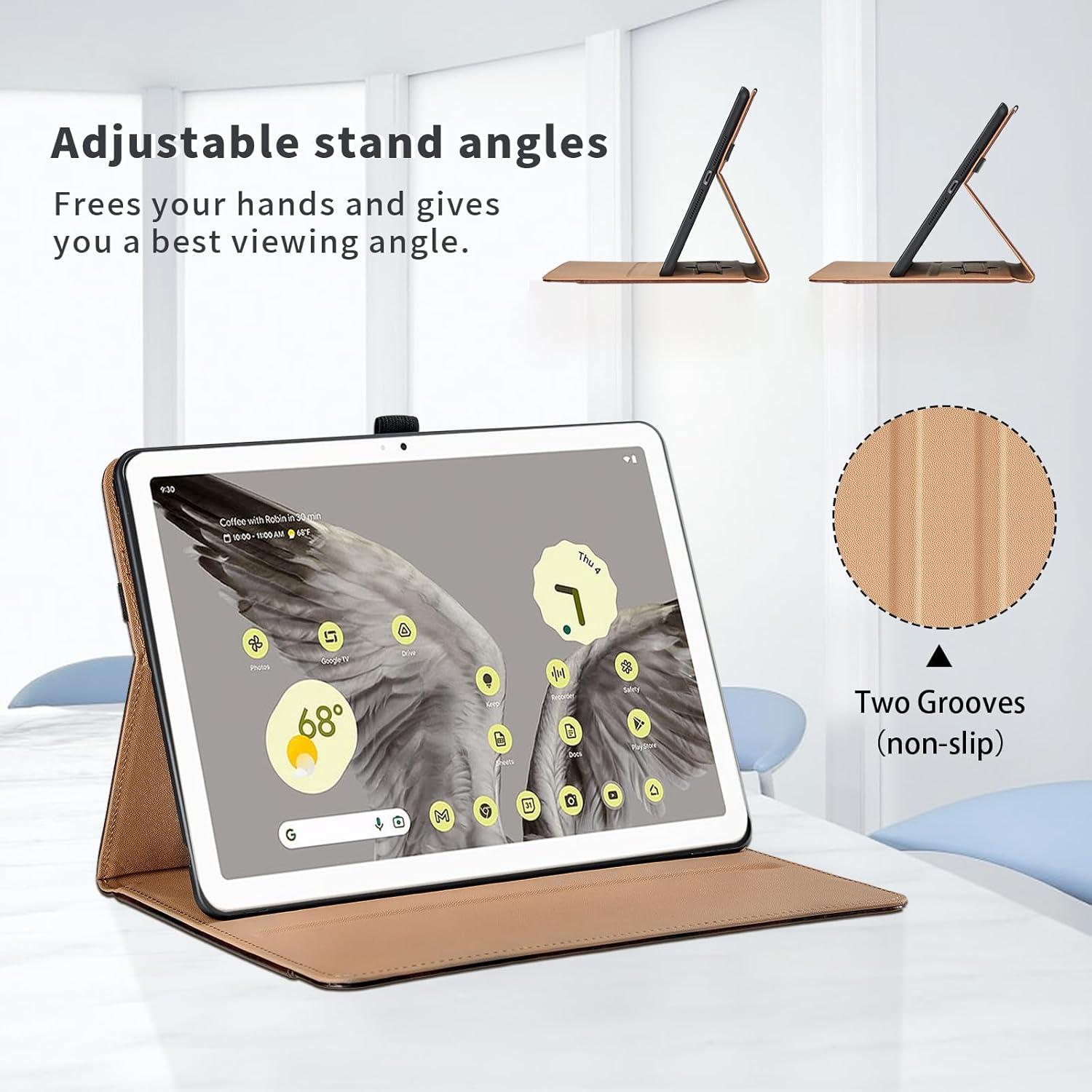 Funda de cuero PU para Google Pixel Tablet 2023 - Gris