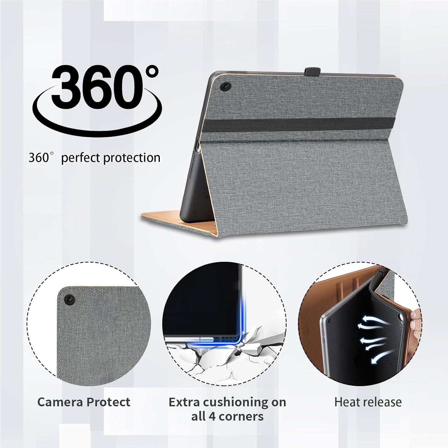 Funda de cuero PU para Google Pixel Tablet 2023 - Gris