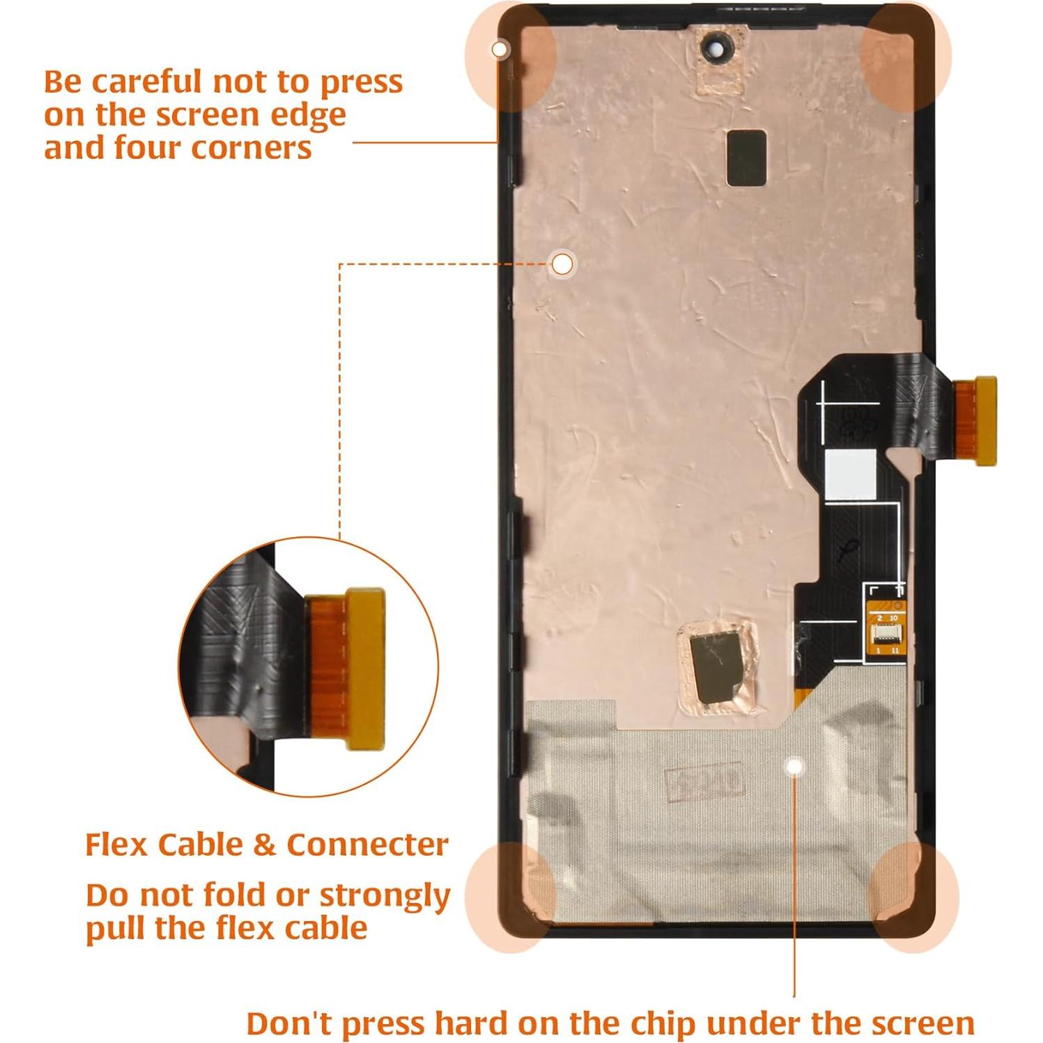 Pantalla OLED con Marco Negro para Google Pixel 6A 6.1"
