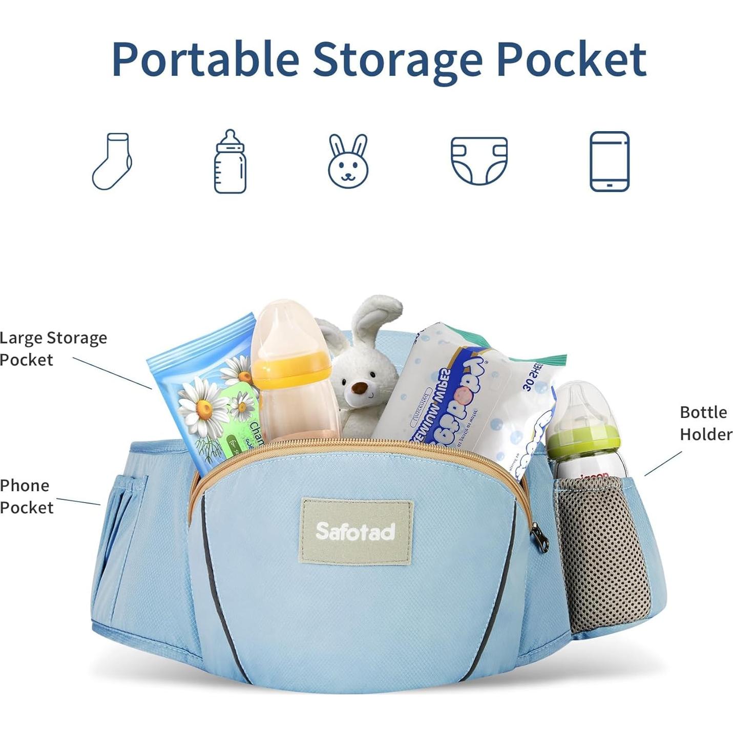 Portabebés ergonómico Safotad 6 en 1 azul para 0-15 kg