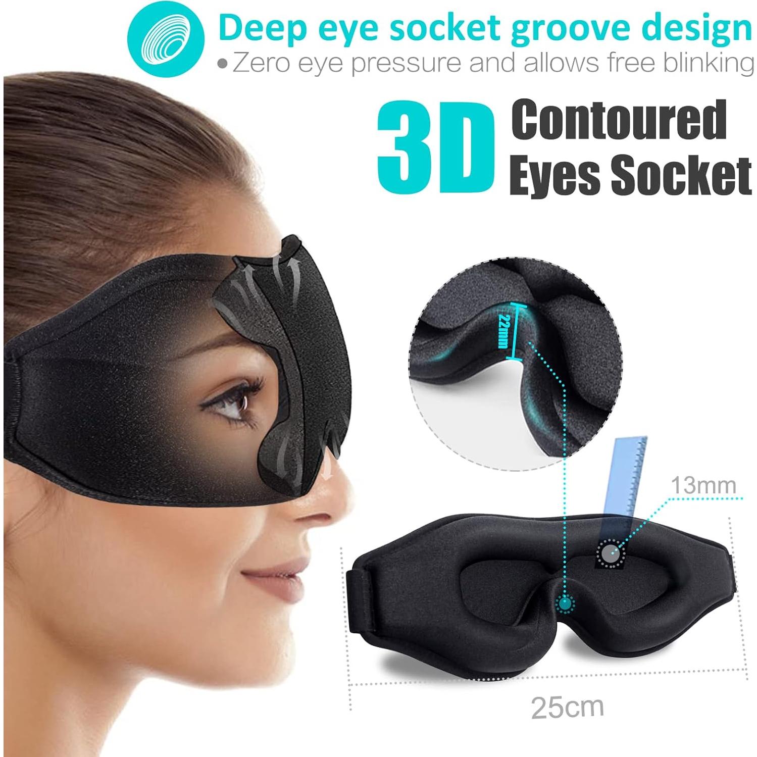 Máscara para dormir blackout AUPHIL 3D ajustable sin presión