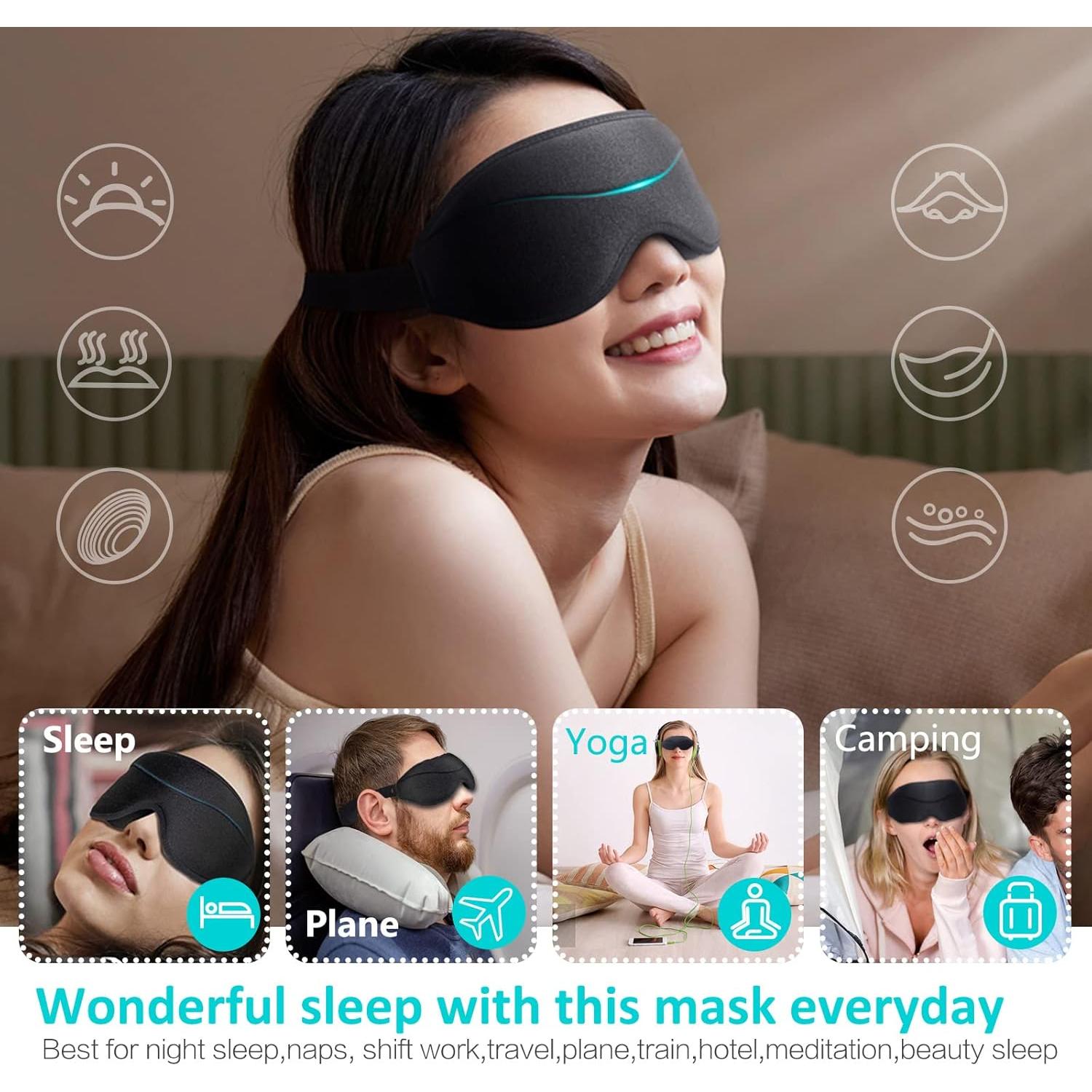 Máscara para dormir blackout AUPHIL 3D ajustable sin presión