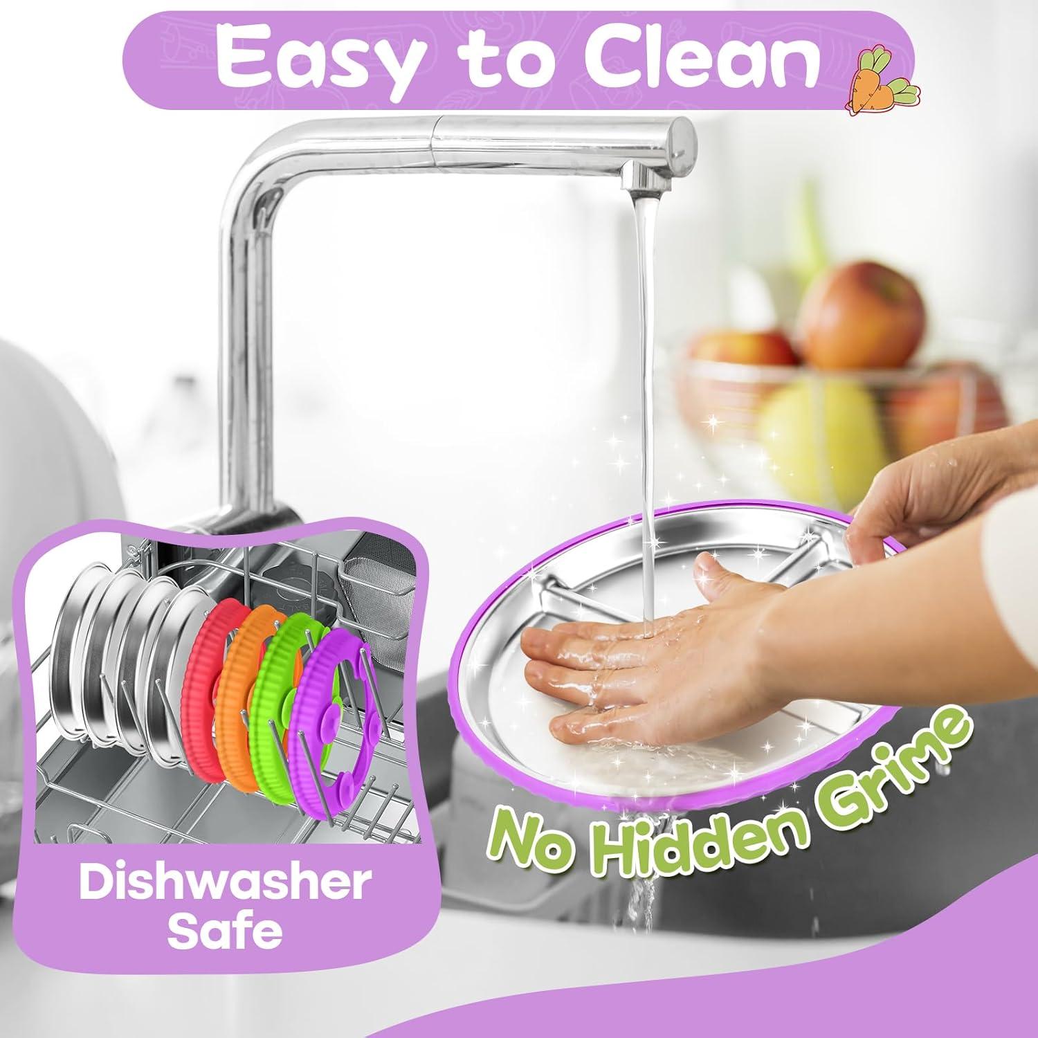 Platos Divididos de Acero Inoxidable Semloo 22.86 cm 2 Pack