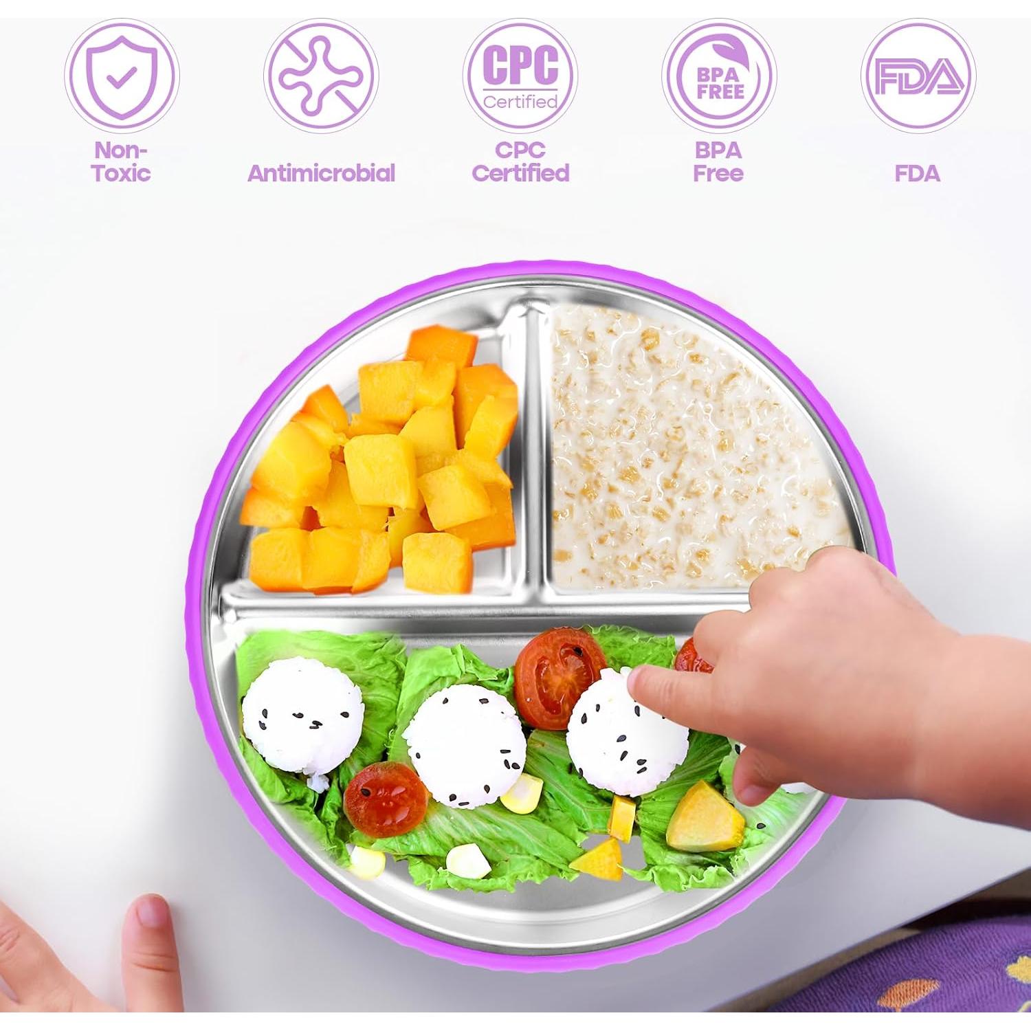 Platos Divididos de Acero Inoxidable Semloo 22.86 cm 2 Pack