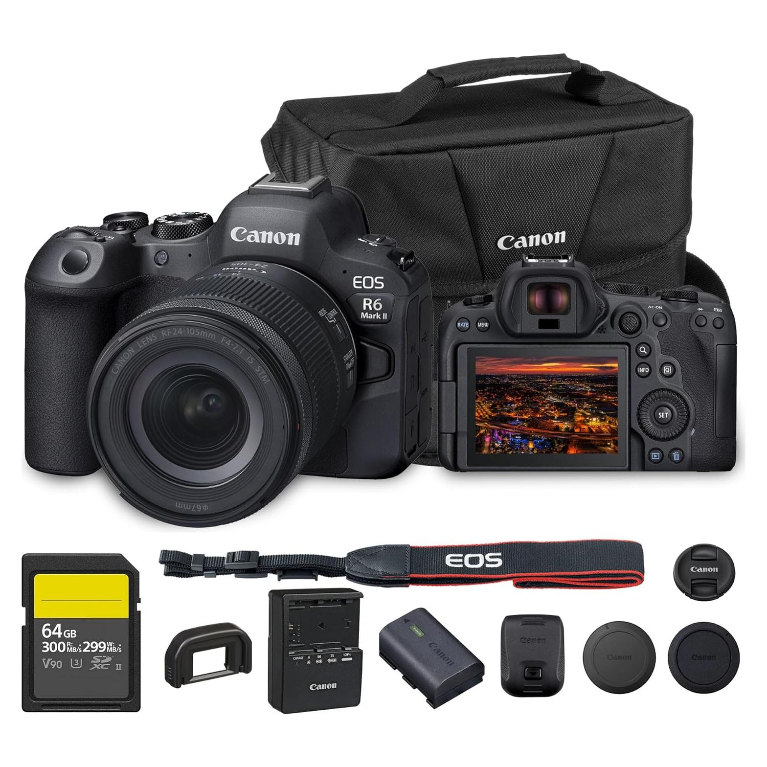 Cámara sin espejo Canon EOS R6 Mark II con lente RF 24-105mm