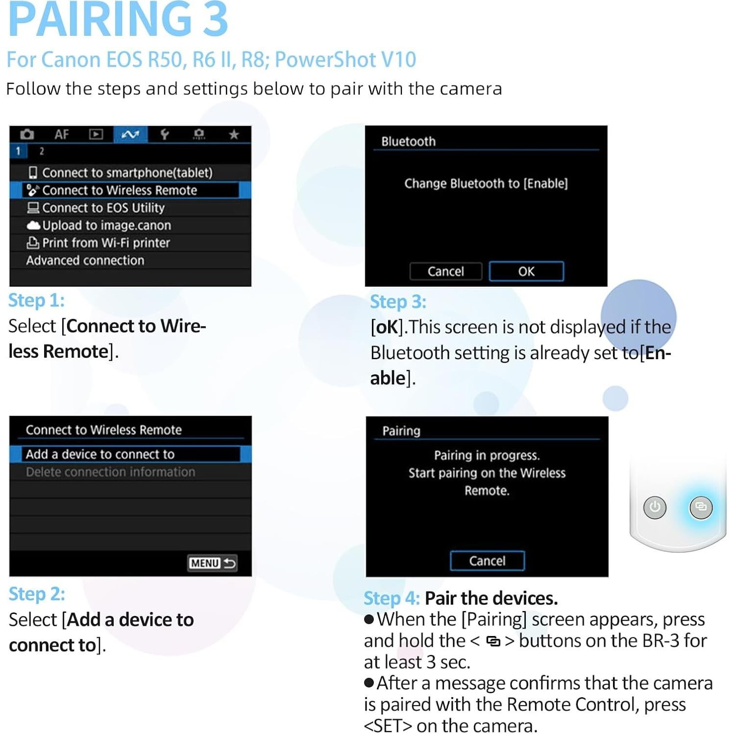 Trípode Hanpusen para cámara Canon con control remoto recargable