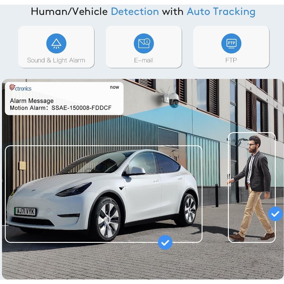 Cámara de Seguridad Exterior Ctronics 4K 8MP WiFi IP66