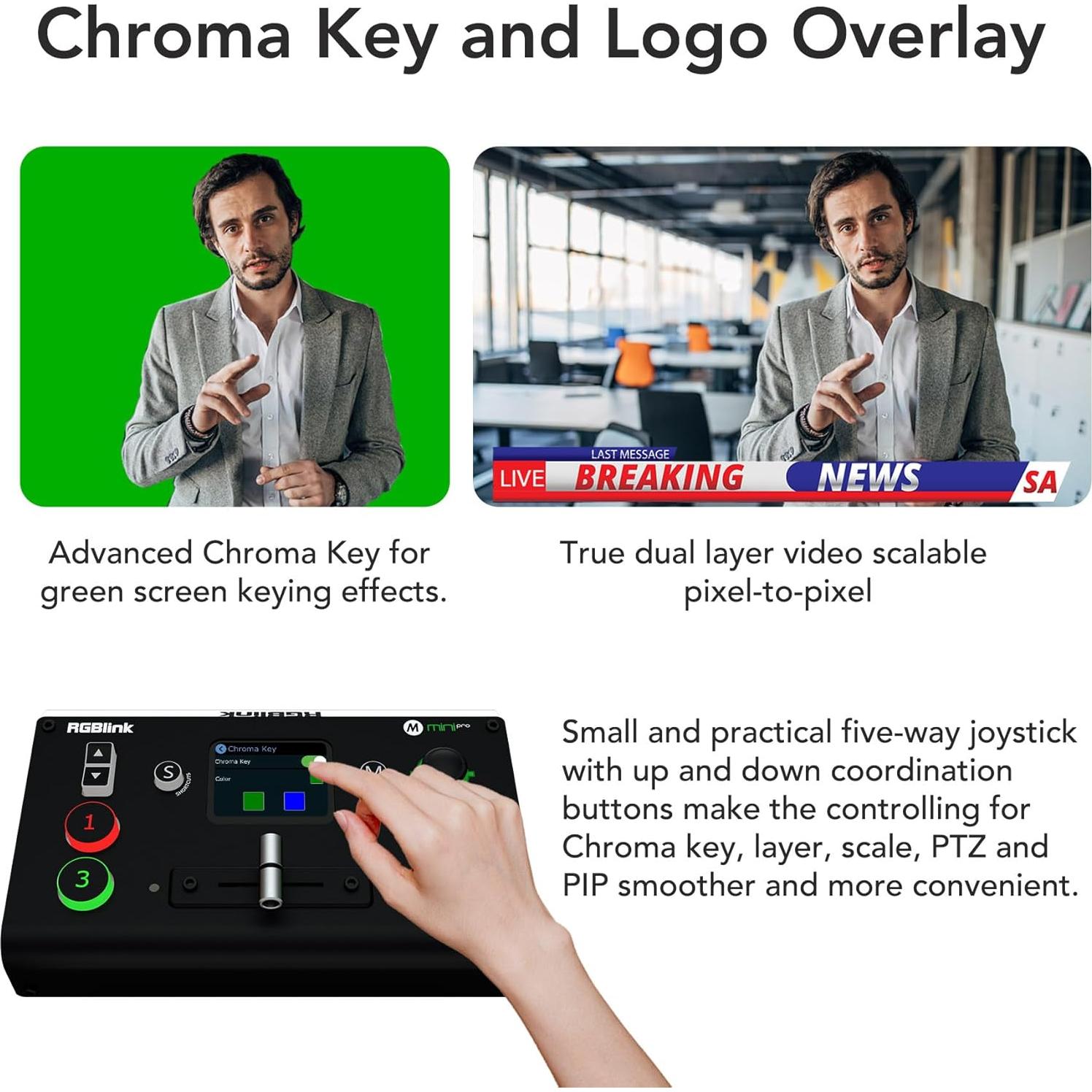 Mezclador de Video RGBlink Mini-Pro 4K con Monitor Integrado