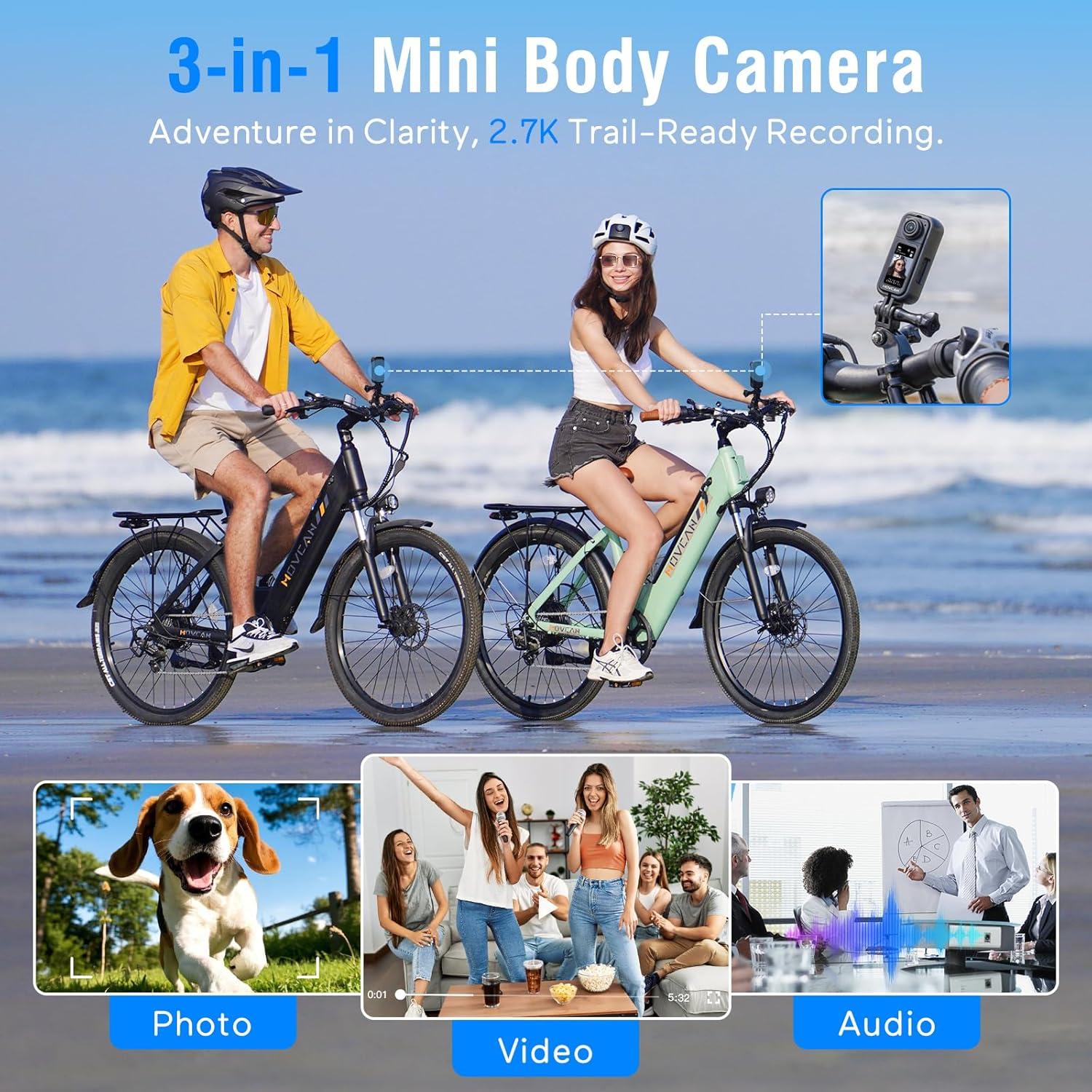 Cámara Corporal Movcan S70 HD 2.7K con WiFi y 128GB