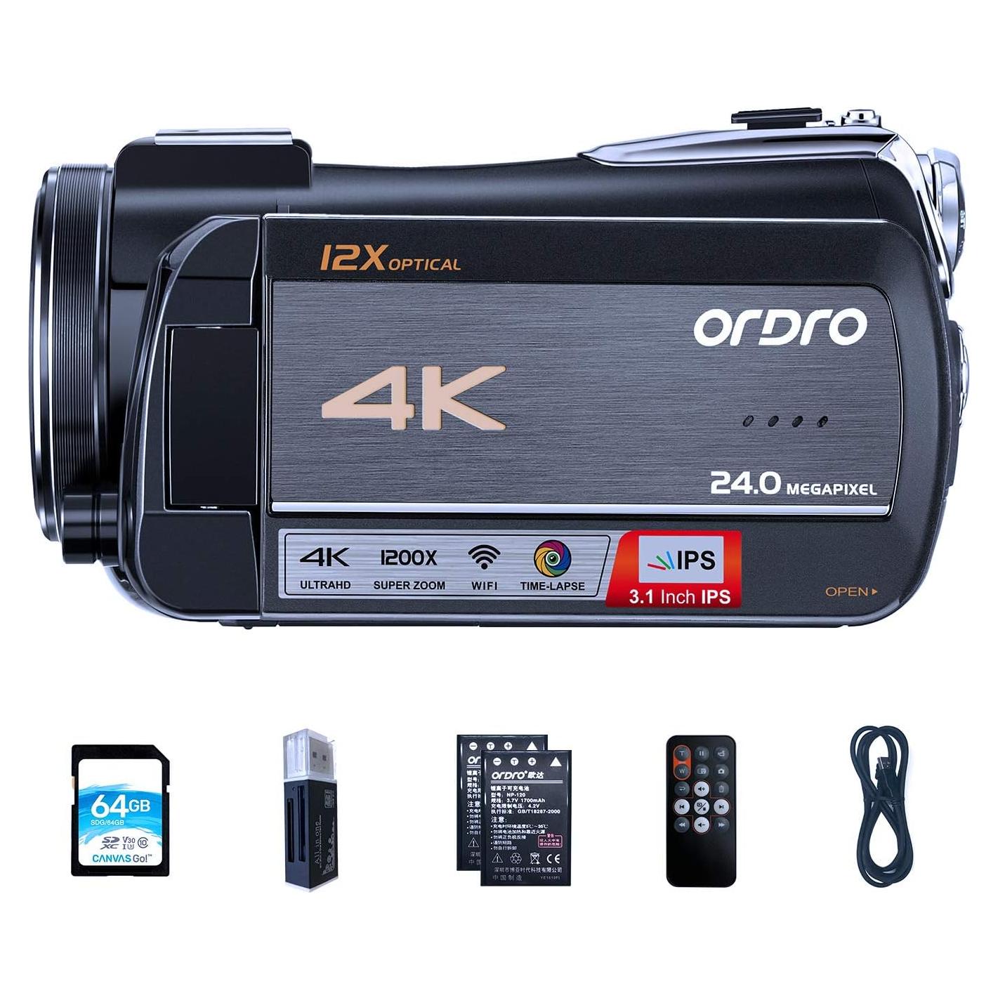 Cámara de Video ORDRO AC5 4K UHD con Zoom Óptico 12X