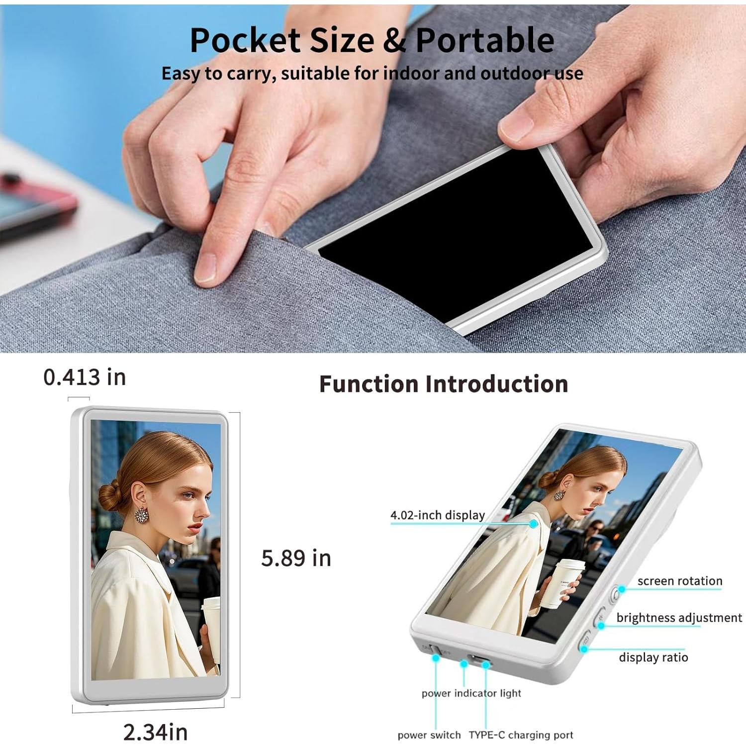 Monitor de Vlog HIGSEEU PMS001 1080P Inalámbrico Plata