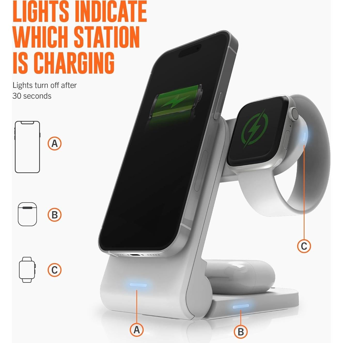 Estación de Carga 3-en-1 MagSafe STM ChargeTree Mag - Negro