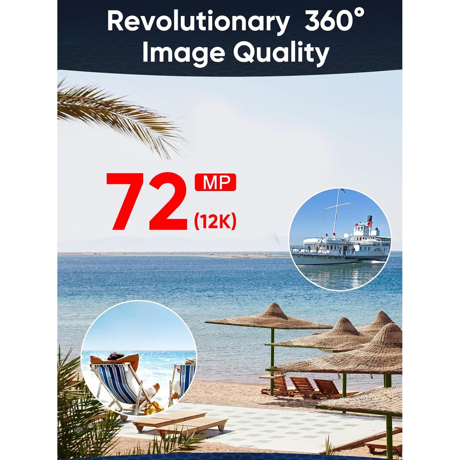 Cámara Vlog PANOX V2 360 Video 5.7K Foto 72MP Pantalla 3"