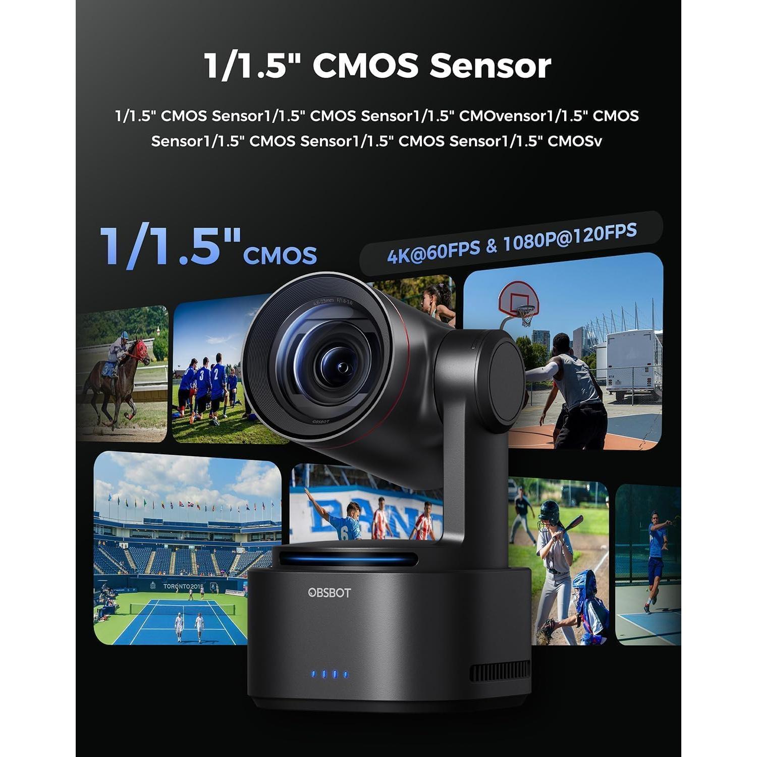 Cámara OBSBOT Tail 2 4K 60FPS con Control Remoto y Zoom 5x