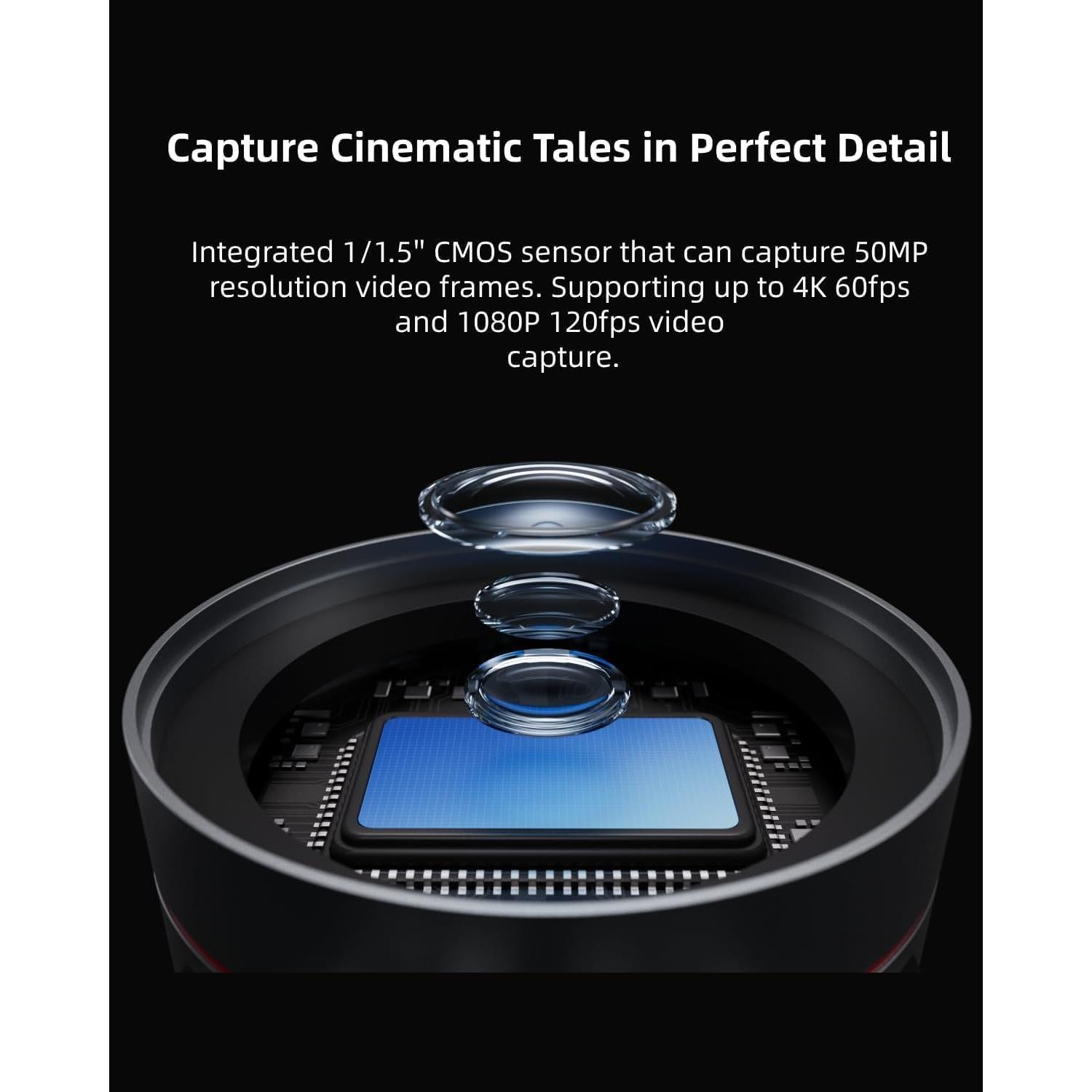 Cámara OBSBOT Tail 2 4K 60FPS con Control Remoto y Zoom 5x