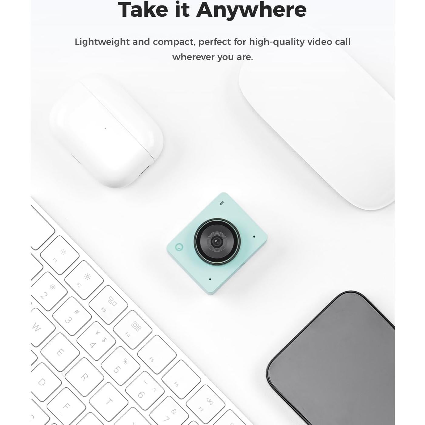 Webcam OBSBOT Meet 2 4K con IA y Zoom Digital 4x - Verde