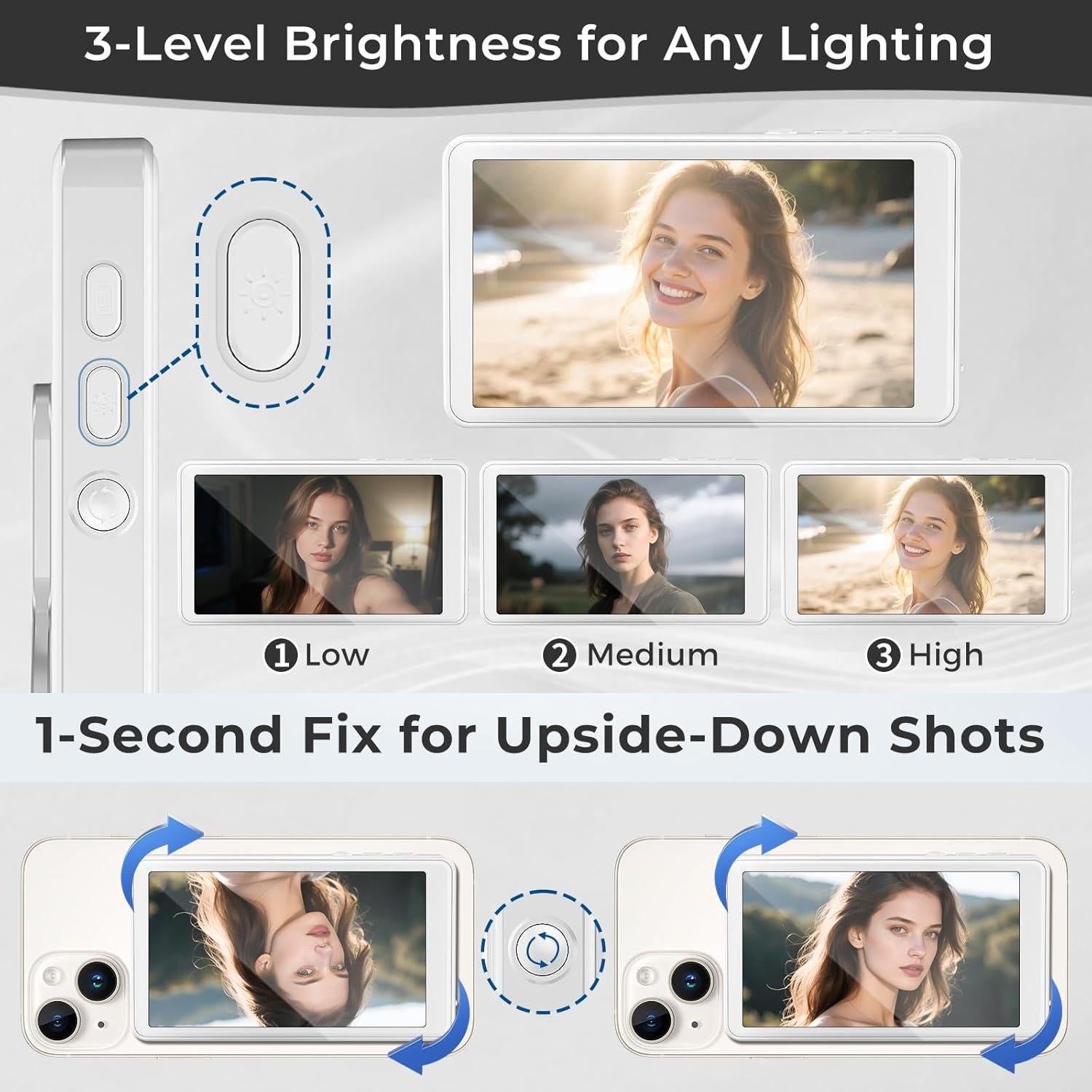 Monitor de Selfie Inalámbrico Budbeay 1800mAh Control Remoto