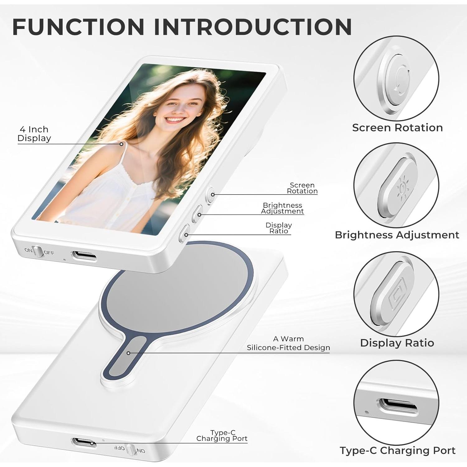 Monitor de Selfie Inalámbrico Budbeay 1800mAh Control Remoto