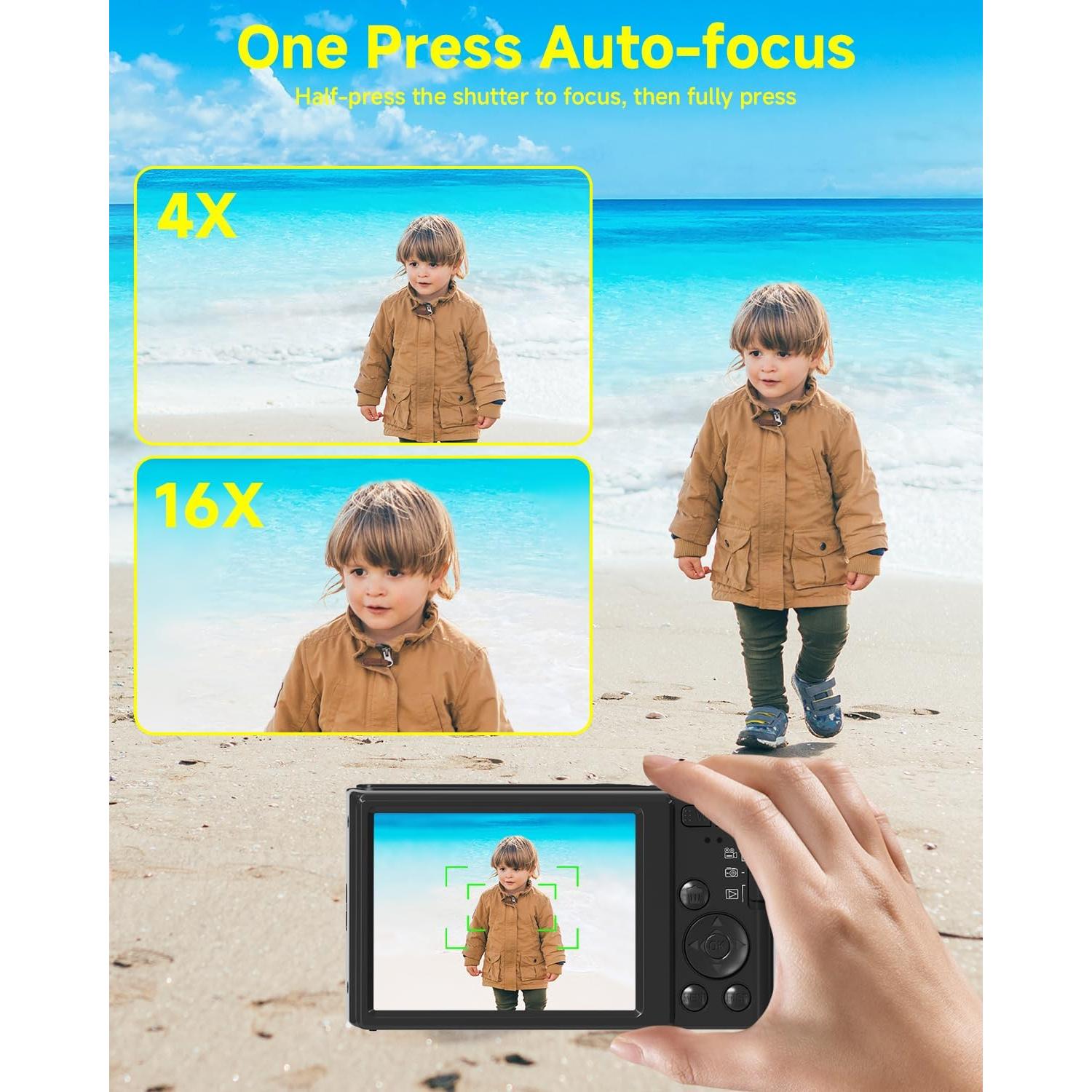 Cámara Digital 4K SMARTKLIK 44MP Compacta con Zoom 16X