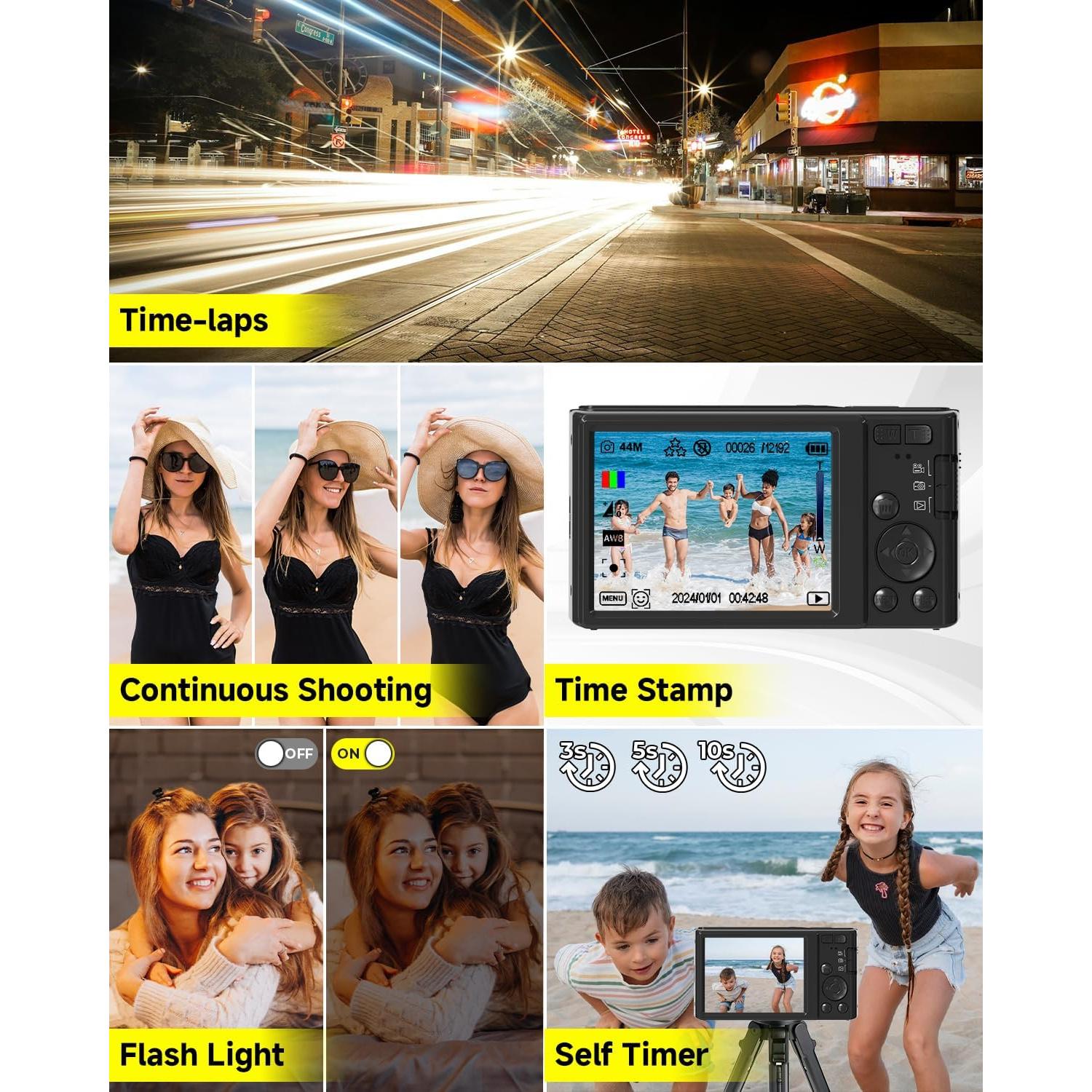 Cámara Digital 4K SMARTKLIK 44MP Compacta con Zoom 16X