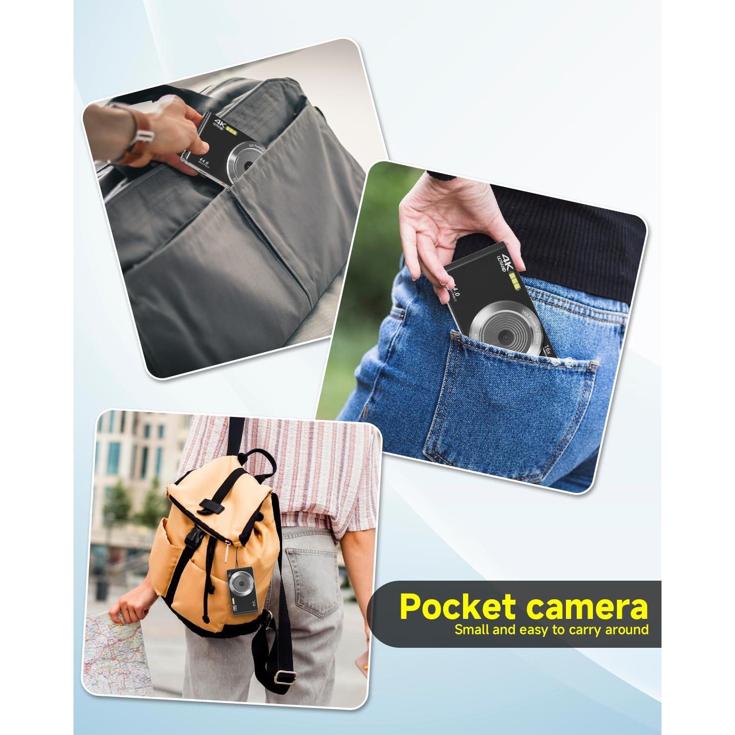 Cámara Digital 4K SMARTKLIK 44MP Compacta con Zoom 16X