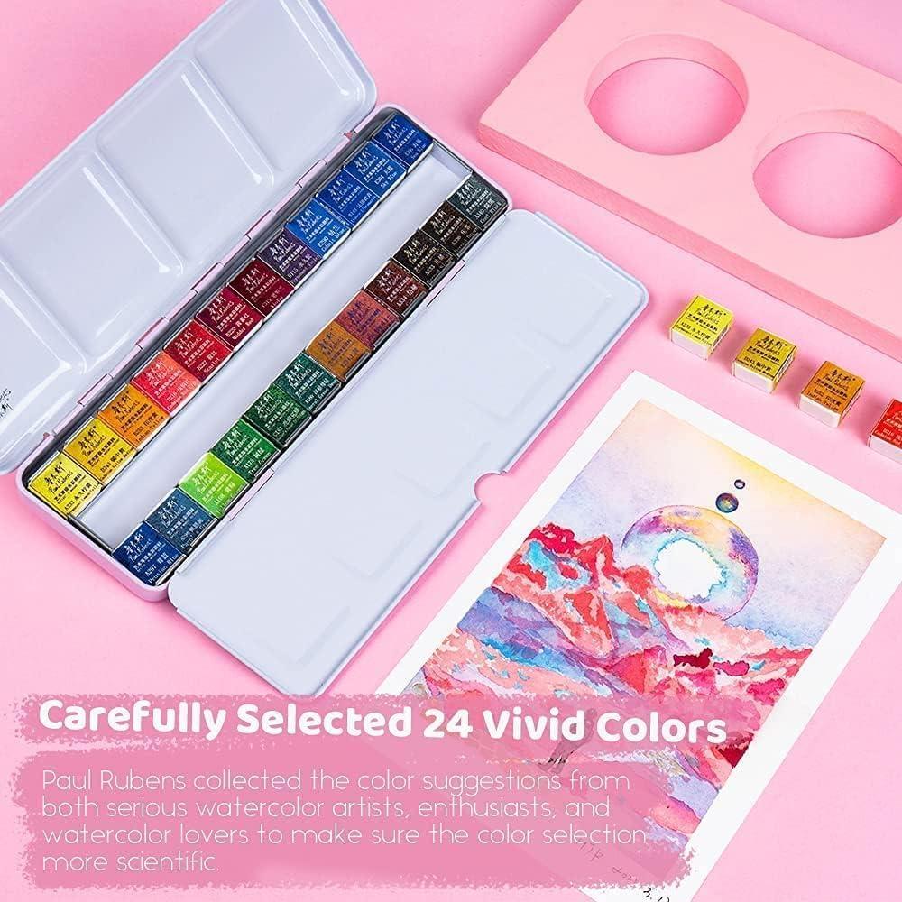 Juego de Pinturas Acuareladas Paul Rubens 24 Colores Metal