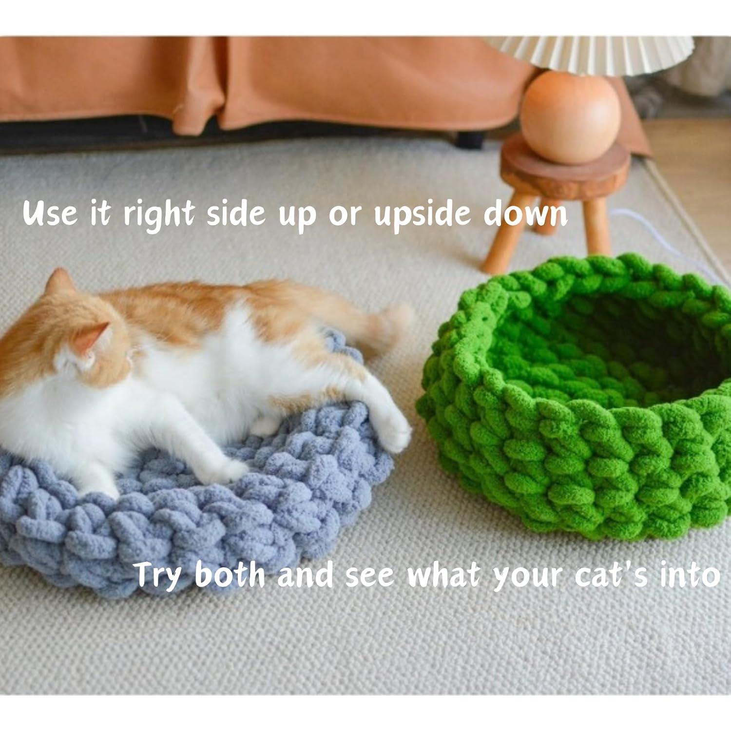 Cama Nido para Gatos Urnat Mediana Amarillo Suave Lavable